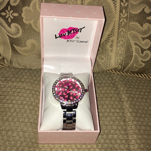 💖NWT Betsey Johnson Silver Watch w/Crystals - Picture 3 of 7